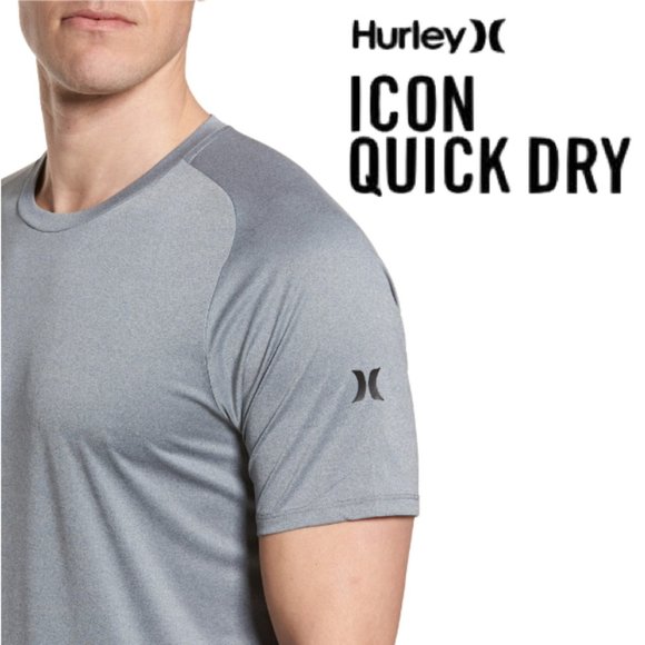 Hurley Icon Quick Dry Short-Sleeve Surf Shirt Gray - Picture 1 of 5